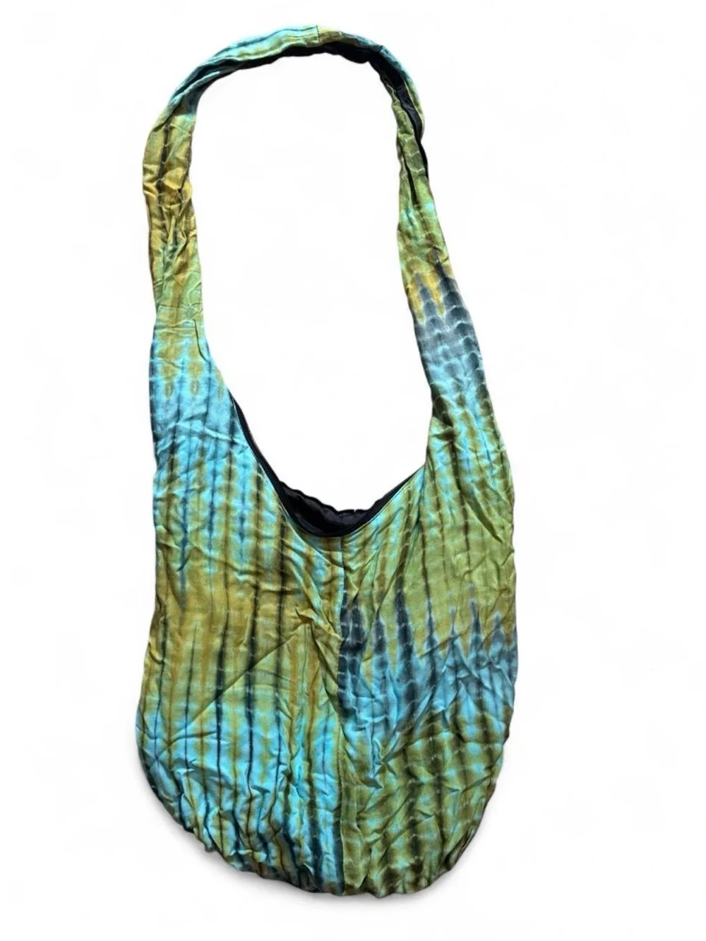 Tie-Dye Green & Blue Shoulder Tote Bag